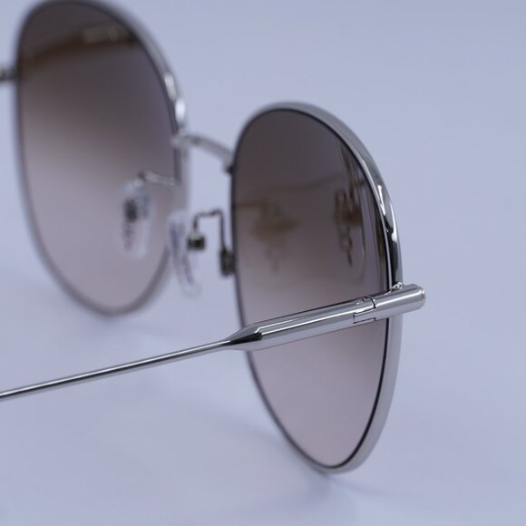 Gucci GG1416SK 002 Sunglasses Silver Round Frame, Brown Gradient Lenses - Picture 5 of 10